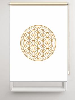 Rollo Blume des Lebens blau blanco - Sichtschutz Extartiqe